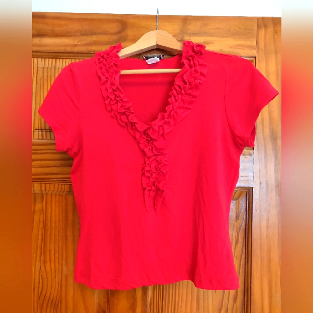 Girls' Red Polyester Blouse